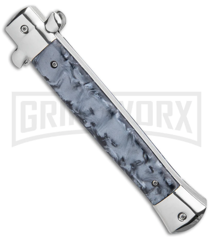 Mago 11" Black Smoke Abyss Stiletto OTF Knife - Dagger Silver Bolsters W/o Clip 5 Mago 11" Black Smoke Abyss Stiletto OTF Knife - Dagger Silver Bolsters W/o Clip - Image 3