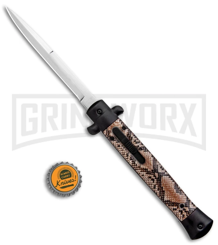 Mago 11" Diamondback Italian Bayonet OTF Automatic Knife - Black Bolsters 7 Mago 11" Diamondback Italian Bayonet OTF Automatic Knife - Black Bolsters - Image 5
