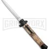 Mago 11" Diamondback Italian Dagger OTF Automatic Knife - Black Bolsters -Grindworx Mago 11in Italian Stiletto OTF Auto Diamondback Warm Black Satin Dagger GX 37162 jr large