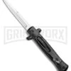 Mago 9" Black Marble Italian Stiletto OTF Automatic Knife - Satin Plain 2 Mago 9" Black Marble Italian Stiletto OTF Automatic Knife - Satin Plain -Grindworx Mago 9in Black Marble Italian Stiletto OTF Black Bolsters Bayo Satin GX 33929 jr large