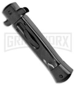 Mago 9" Black Marble Italian Stiletto OTF Automatic Knife - Satin Plain 8 Mago 9" Black Marble Italian Stiletto OTF Automatic Knife - Satin Plain -Grindworx Mago 9in Black Marble Italian Stiletto OTF Black Bolsters Bayo Satin GX 33929 jr spine large