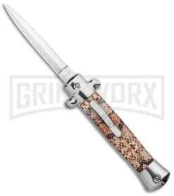Mago 9" Diamondback Italian Dagger OTF Automatic Knife - Satin Plain