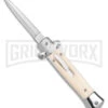 Mago 9" Sim Ivory Italian Stiletto OTF Automatic Knife W/O Clip- Satin Dagger -Grindworx Mago 9in Sim Ivory Italian Stiletto OTF no Clip SAtin Dagger GX 39550 jr large