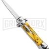 Mago 4.75" Mini Stiletto OTF Automatic Knife - Yellow Marble 1 Mago 4.75" Mini Stiletto OTF Automatic Knife - Yellow Marble -Grindworx Mago Mini OTF Stiletto Yellow GX 34273 jr large
