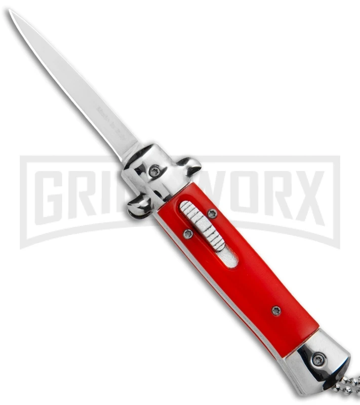 Mago 4.75" Mini Stiletto OTF Automatic Knife - Red 3 Mago 4.75" Mini Stiletto OTF Automatic Knife - Red