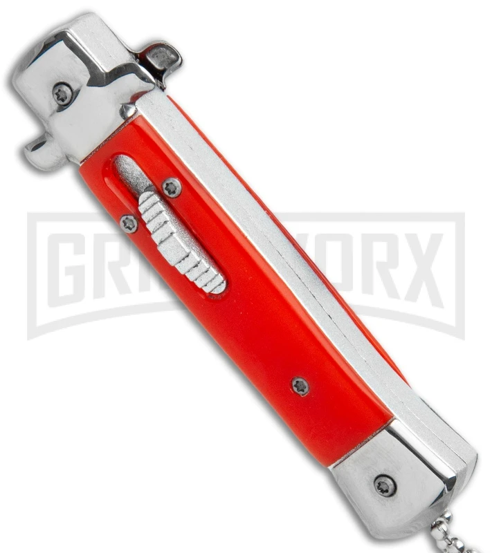 Mago 4.75" Mini Stiletto OTF Automatic Knife - Red 4 Mago 4.75" Mini Stiletto OTF Automatic Knife - Red - Image 2