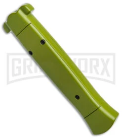 NATO OTF Green Bayonet Knife - Satin Plain -Grindworx NATO OTF Green Bayo Satin GX 38984 jr side large