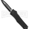 Trooper OTF Textured Black Automatic Dagger Knife - Two-Tone Plain 2 Trooper OTF Textured Black Automatic Dagger Knife - Two-Tone Plain -Grindworx New Style OTF Auto Textured Grid Scales Dagger TT GX 38554 jr large