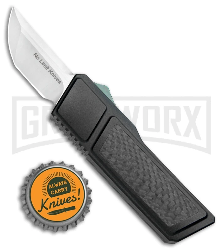 No Limit Knives Akuma OTF Automatic Knife Black Carbon Fiber - Satin Plain 6 No Limit Knives Akuma OTF Automatic Knife Black Carbon Fiber - Satin Plain - Image 4