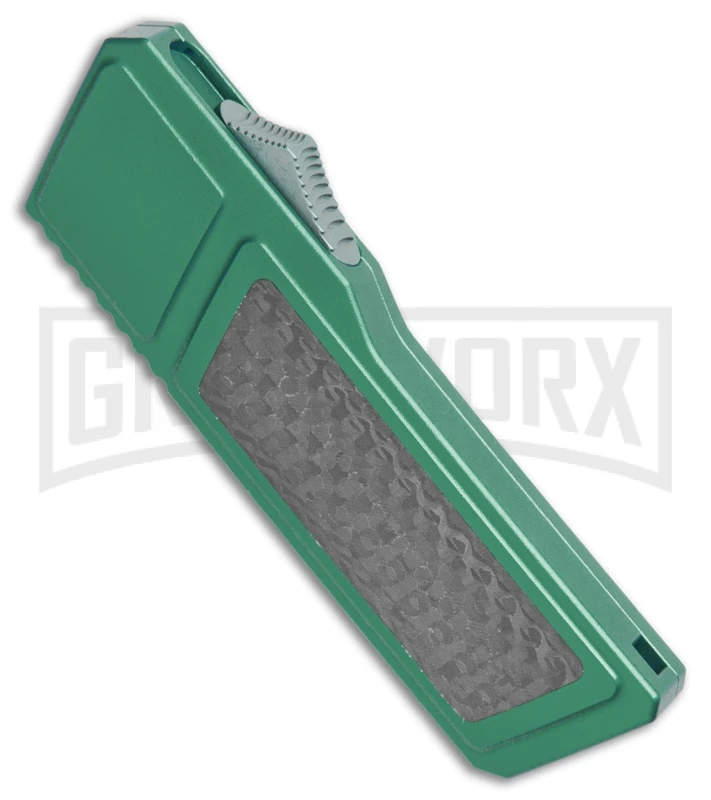 No Limit Knives Akuma OTF Automatic Knife Green Carbon Fiber - Satin Plain 4 No Limit Knives Akuma OTF Automatic Knife Green Carbon Fiber - Satin Plain - Image 2