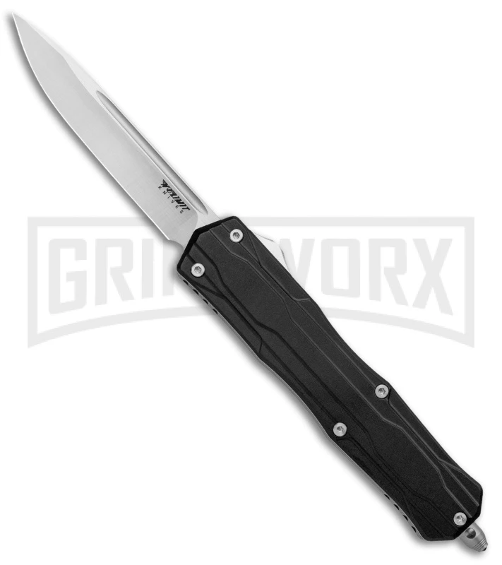 No Limit Knives Manis Black OTF Automatic Knife - Drop Point Satin Plain 3 No Limit Knives Manis Black OTF Automatic Knife - Drop Point Satin Plain