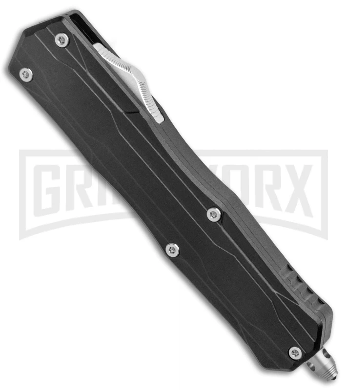 No Limit Knives Manis Black OTF Automatic Knife - Drop Point Satin Plain 4 No Limit Knives Manis Black OTF Automatic Knife - Drop Point Satin Plain - Image 2