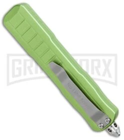 No Limit Knives Sapo OTF Automatic Knife Green - Satin Plain -Grindworx No Limit Knives Sapo OTF Auto Green Satin GX 34169 jr side large