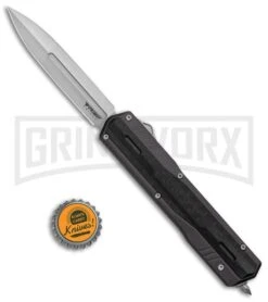 No Limit Night Stalker Gray OTF Automatic Knife - Satin Plain CPM-S90V -Grindworx No Limit Night Stalker Gray OTF Auto Satin GX 37066 jr bottlecap large