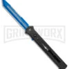 Paragon Estiletto Black Bolt Automatic OTF Knife - Blue Tanto 1 Paragon Estiletto Black Bolt Automatic OTF Knife - Blue Tanto -Grindworx Paragon Estiletto Tanto OTF Auto Black Lightning Bolt Blue Serr EST T LB B CBLU BHQ 103600 jr large