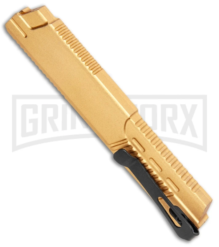 Firecracker XL Gold DA/OTF Automatic Knife - Tanto Black Plain 5 Firecracker XL Gold DA/OTF Automatic Knife - Tanto Black Plain - Image 3