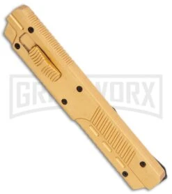 Firecracker XL Gold DA/OTF Automatic Knife - Tanto Black Plain 7 Firecracker XL Gold DA/OTF Automatic Knife - Tanto Black Plain -Grindworx Pocket Clip Gold DA OTF Auto Black Tanto 27065GD GX 35602 jr spine large