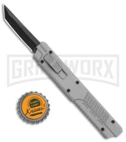 Firecracker XL Gray DA/OTF Automatic Knife - Tanto Black Plain 9 Firecracker XL Gray DA/OTF Automatic Knife - Tanto Black Plain -Grindworx Pocket Clip Gray DA OTF Auto Black Tanto 27065GY GX 35603 jr bottlecap large