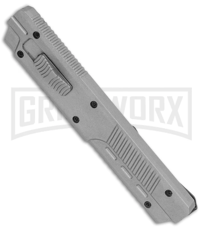 Firecracker XL Gray DA/OTF Automatic Knife - Tanto Black Plain 4 Firecracker XL Gray DA/OTF Automatic Knife - Tanto Black Plain - Image 2