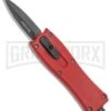 Belly Button Red OTF Automatic Knife - Black Plain 1 Belly Button Red OTF Automatic Knife - Black Plain -Grindworx Red Handle Black Dagger jr large