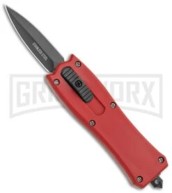 Belly Button Red OTF Automatic Knife - Black Plain