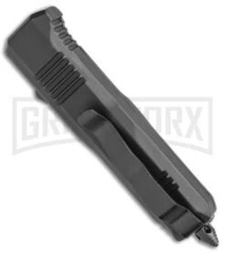 Switchblade Systems Ultro Black D/A OTF Automatic Knife - Black Serr -Grindworx Rumble Black DA OTF Auto Black Serr GX 36978 jr side large