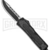 Rumble Black D/A OTF Automatic Knife - S/E Drop Point Two Tone Plain -Grindworx Rumble Black DA OTF Auto SE DP TT Plain GX 34097 jr large