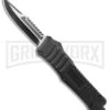 Rumble Black D/A OTF Automatic Knife - 2 Tone Clip Point With Partial Saw Back 2 Rumble Black D/A OTF Automatic Knife - 2 Tone Clip Point With Partial Saw Back -Grindworx Rumble Black DA OTF Auto TT CP Saw Back GX 38009 jr large