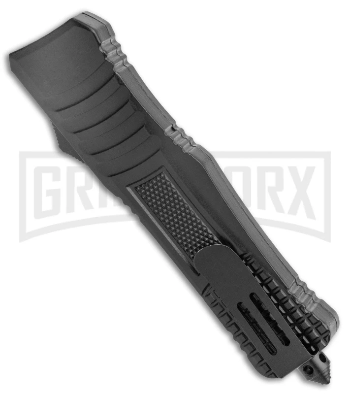 Rumble Black D/A OTF Automatic Knife - 2 Tone Clip Point With Partial Saw Back 5 Rumble Black D/A OTF Automatic Knife - 2 Tone Clip Point With Partial Saw Back - Image 3