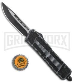 Rumble Sim Carbon Fiber D/A OTF Automatic Knife - Two Tone -Grindworx Rumble Sim CF DA OTF Auto TT GX 33732 jr bottlecap large