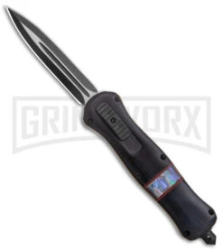 SKM Casket Wood Automatic OTF Dagger Knife - Two Tone Plain