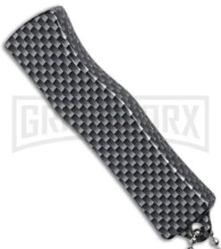 Skull Mini Dog Tag Gray Black Carbon Fiber D/A OTF Automatic Knife - Satin Plain 8 Skull Mini Dog Tag Gray Black Carbon Fiber D/A OTF Automatic Knife - Satin Plain -Grindworx Skull Mini Dog Tag CF DA Auto Satin BHQ 175039 jr sside large