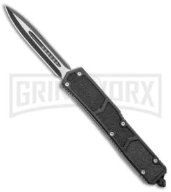 Atomic Slim Dagger Black OTF Auto Knife - Two Tone Plain