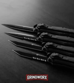 Smith & Wesson Spring Assisted Finger Actuator Spear Point OTF - Black Serr -Grindworx Smith Wesson OTF Assist Finger Actuator SWOTF9 B BHQ 67476 BS BHQ 67475 TB BHQ 67477 TBS BHQ 67474 jr lifestyle large 1