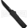 Thunder Black D/A OTF Automatic Knife - Black Serrated -Grindworx Thunder Black DA OTF Auto Black Serr GX 34186 jr large