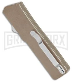 Thunder Tan D/A OTF Automatic Knife - Satin Serrated -Grindworx Thunder Tan DA OTF Auto Satin Serr GX 34404 jr side large