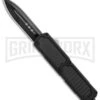 Titan Black D/A OTF Sim Carbon Fiber Automatic Knife - Dagger Black Plain 1 Titan Black D/A OTF Sim Carbon Fiber Automatic Knife - Dagger Black Plain -Grindworx Titan Black DA OTF Sim CF Auto Dagger Black GX 34299 jr large