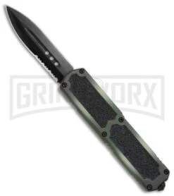 Titan Camo D/A OTF Automatic Knife - Dagger Black Serrated