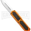 Titan Orange D/A OTF Automatic Knife - Satin Dagger Serr 2 Titan Orange D/A OTF Automatic Knife - Satin Dagger Serr -Grindworx Titan DA OTF Orange Auto Satin Dagger Serr GX 36413 jr large
