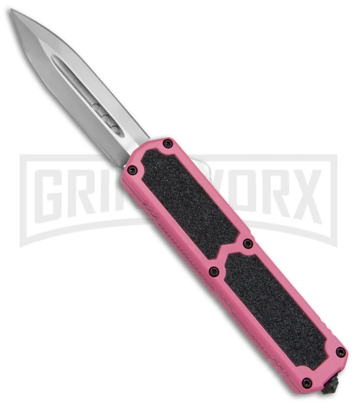 Titan Pink D/A OTF Automatic Knife - Dagger Satin Plain 3 Titan Pink D/A OTF Automatic Knife - Dagger Satin Plain