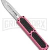 Titan Pink D/A OTF Automatic Knife - Dagger Satin Serrated 1 Titan Pink D/A OTF Automatic Knife - Dagger Satin Serrated -Grindworx Titan DA OTF Pink Dagger Satin Serr BP 20268 jr large