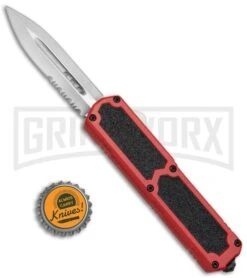 Titan Red D/A OTF Automatic Knife - Dagger Satin Serr 9 Titan Red D/A OTF Automatic Knife - Dagger Satin Serr -Grindworx Titan DA OTF Red Dagger Satin Serr BP 20265 jr bottlecap large