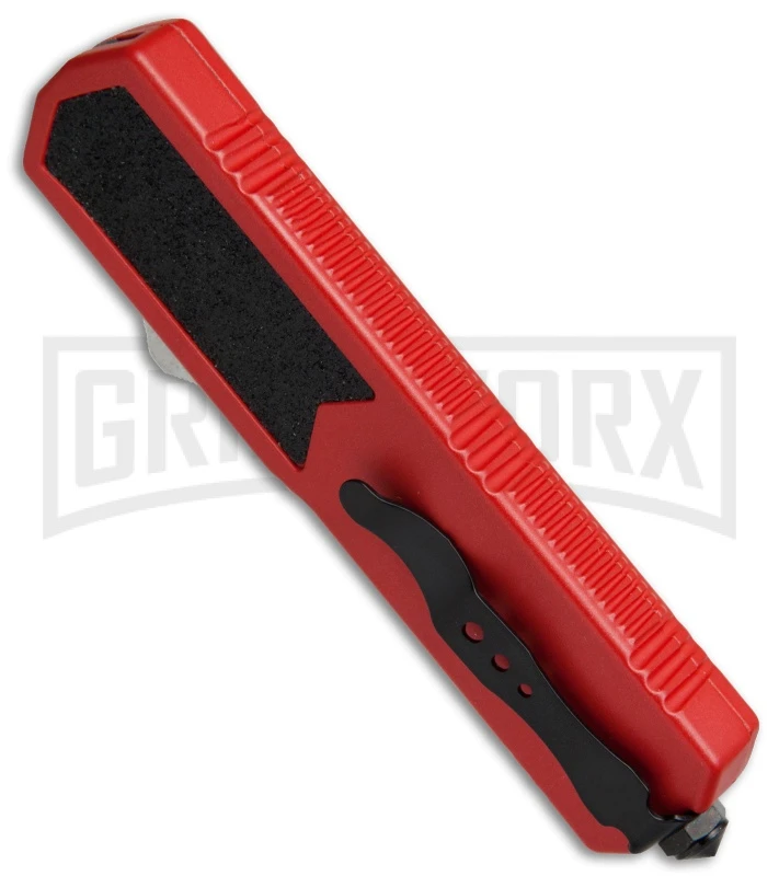 Titan Red D/A OTF Automatic Knife - Dagger Satin Serr 5 Titan Red D/A OTF Automatic Knife - Dagger Satin Serr - Image 3