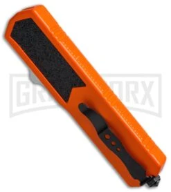 Titan Orange D/A OTF Automatic Knife - Tanto Satin -Grindworx Titan DA OTF Tanto Satin Orange BP 19166 jr side large
