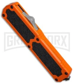 Titan Orange D/A OTF Automatic Knife - Tanto Satin -Grindworx Titan DA OTF Tanto Satin Orange BP 19166 jr spine large