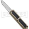 Titan Tan D/A OTF Automatic Knife - Tanto Satin 1 Titan Tan D/A OTF Automatic Knife - Tanto Satin -Grindworx Titan DA OTF Tanto Satin Tan BP 19168 jr large
