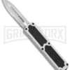 Titan White D/A OTF Automatic Knife - Dagger Satin Serrated -Grindworx Titan DA OTF White Dagger Satin Serr BP 20262 jr large