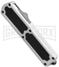 Titan White D/A OTF Automatic Knife - Dagger Satin Serrated -Grindworx Titan DA OTF White Dagger Satin Serr BP 20262 jr spine large