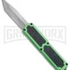 Titan Green D/A OTF Automatic Knife - Tanto Satin Plain -Grindworx Titan Green Tanto Satin BP 18954 jr large