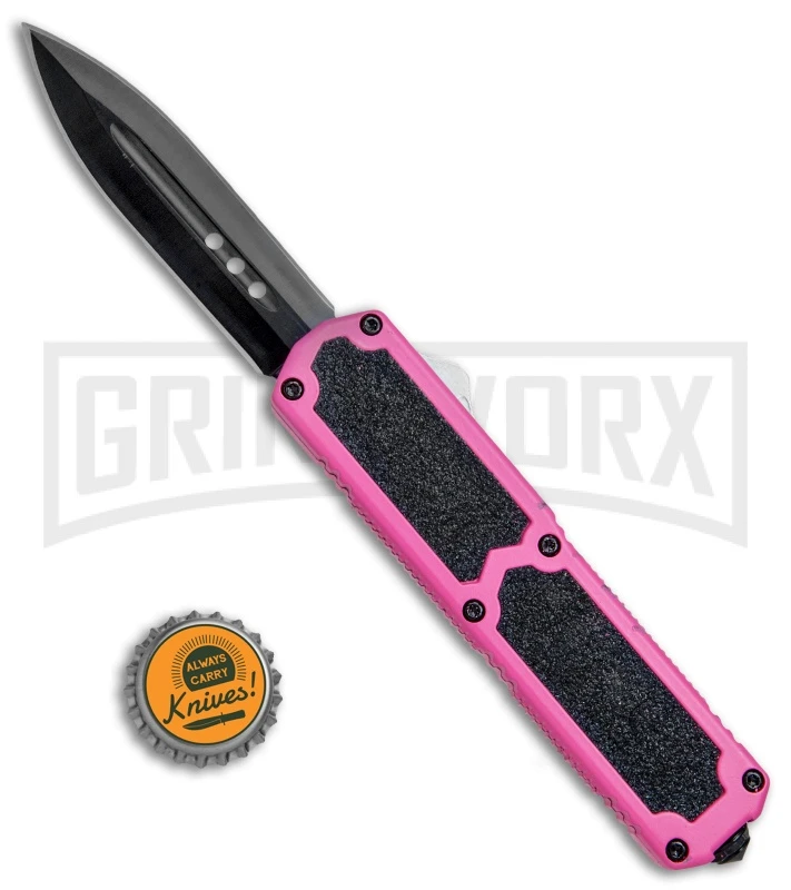 Titan Pink D/A OTF Automatic Knife - Dagger Black Plain 6 Titan Pink D/A OTF Automatic Knife - Dagger Black Plain - Image 4